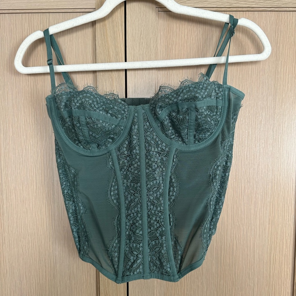 Urban Outfitters Green Corset Top